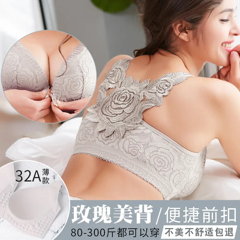 2026 Floral Secrets Comfort Rose Bra Front Closure Rose Lace