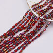 4x7mm 50pcs/lot Briolette Oval Glass Beads Plating Gold Color Crystal