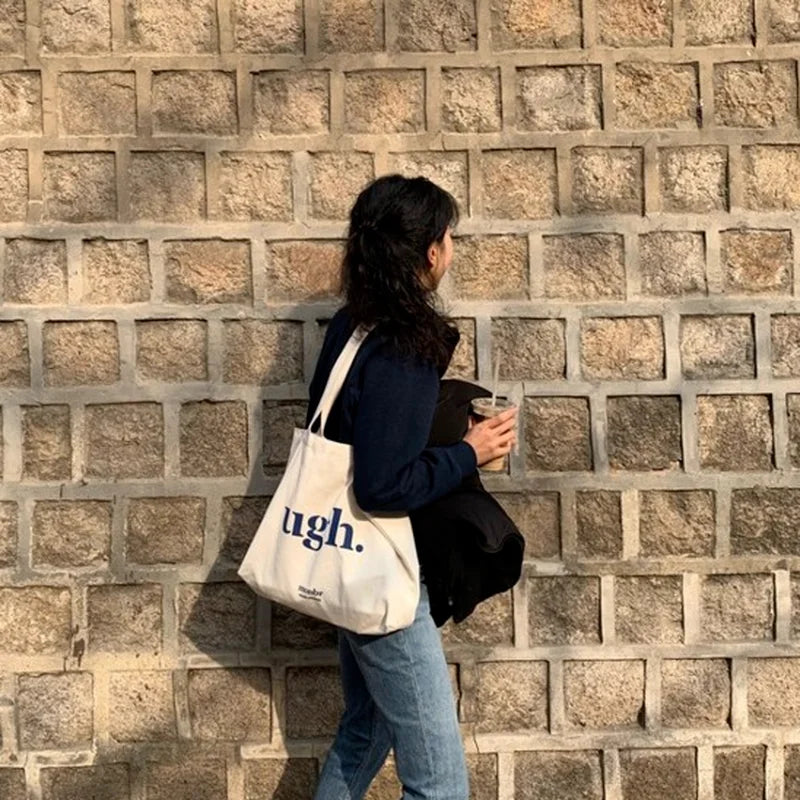 Casual Large Capacity Shoulder Bags Shopper Canvas