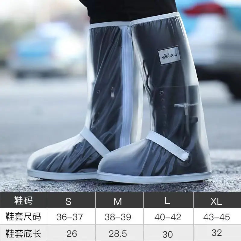 Rain Boot Black Waterproof with Reflector High Top Cover Men Women