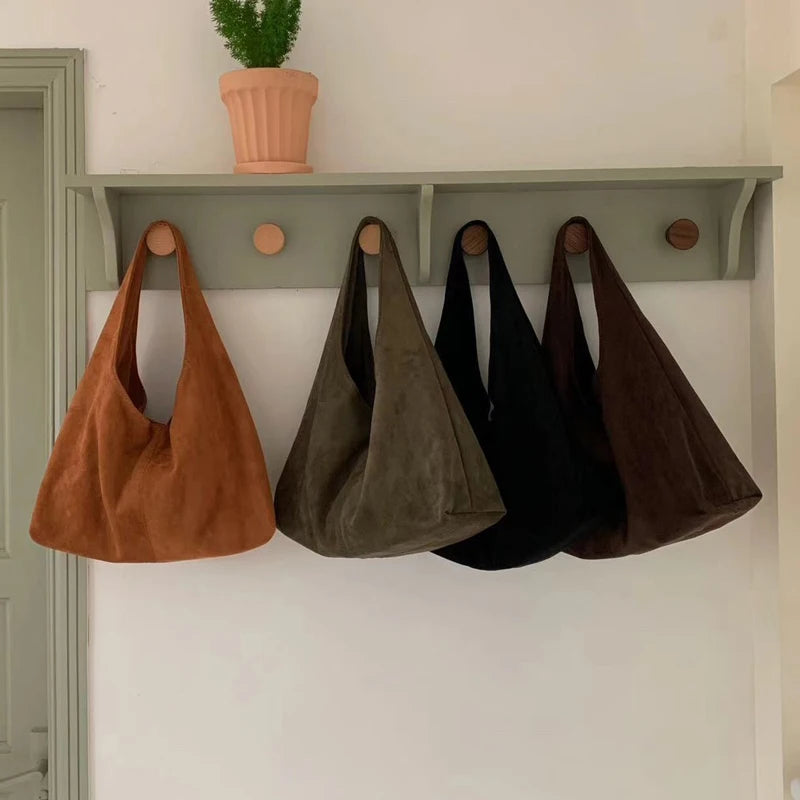 vintage faux suede hobos women shoulder bags