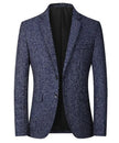 Minimalist men's V-neck blazer, Asian sizing, double-breasted
