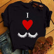 Kawaii Fashion Graphic Women Tops Eyelashes
