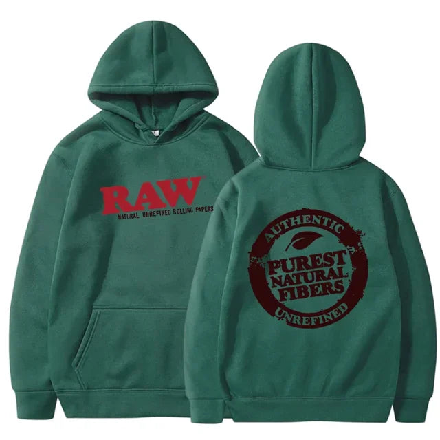 RAW Fashion Hoodie Men's Sweatshirt Polar Fleece Hooded Harajuku