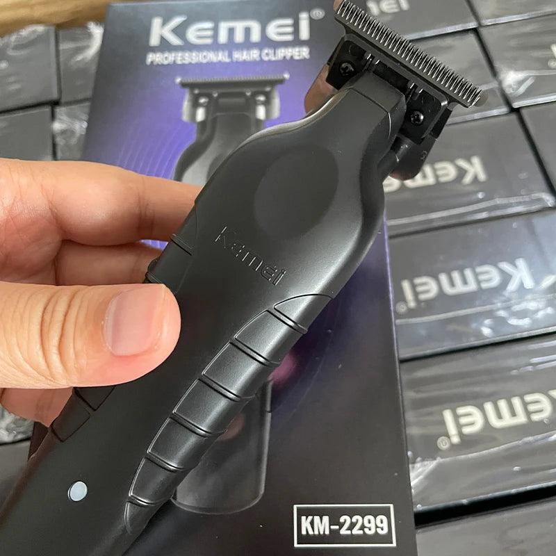 Kemei 2299 Barber Cordless Hair Trimmer 0mm Zero Gapped Carving Clipper Detailer Professional Electric Finish Cutting Machine - IM PERKY Boutique