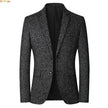 Minimalist men's V-neck blazer, Asian sizing, double-breasted