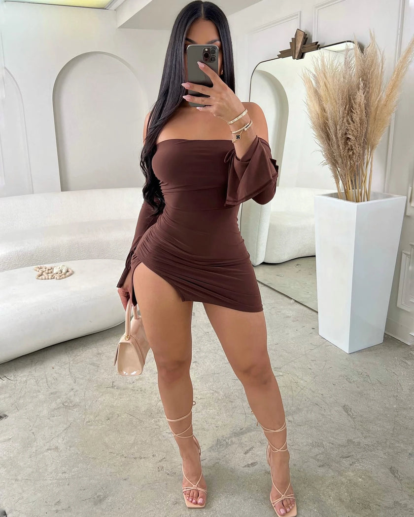 Women Strapless Backless  Mini Dress For Women