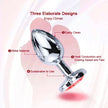 3PCS S/M/L Metal Anal Plug Butt Plug showcasing three elaborate designs for enjoyment.