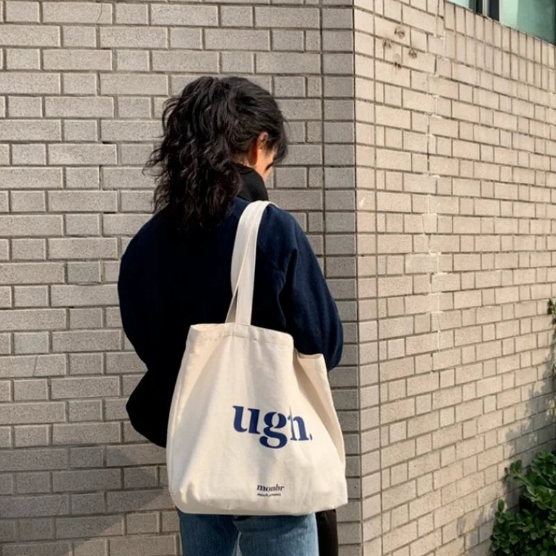 Casual Large Capacity Shoulder Bags Shopper Canvas
