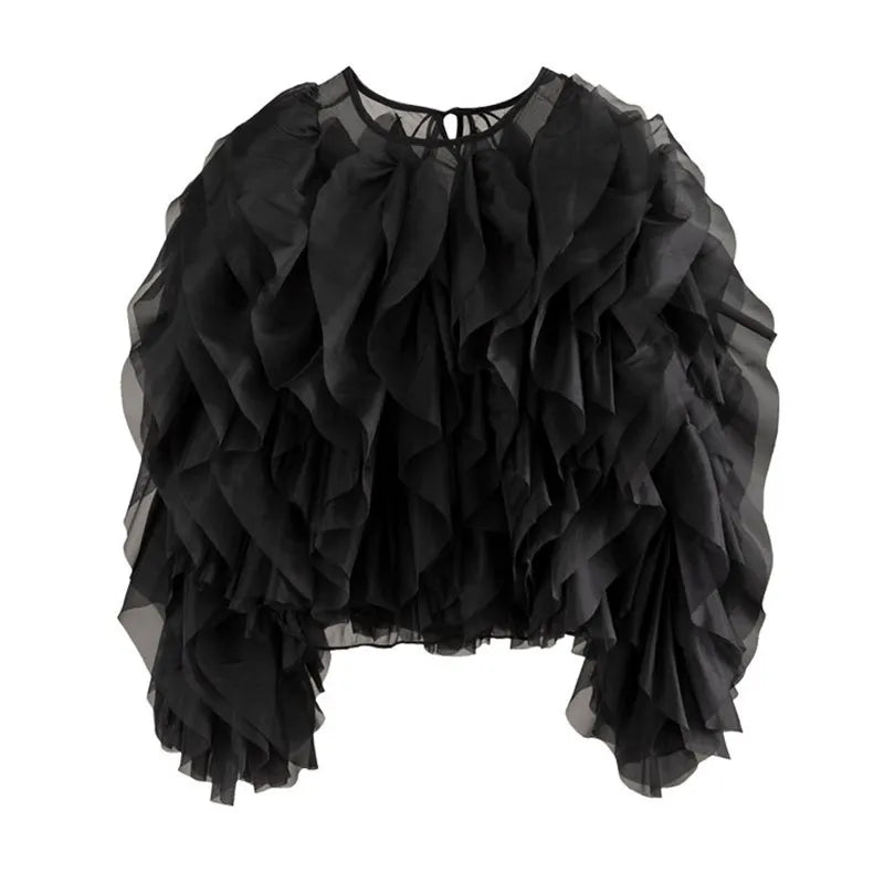 TWOTWINSTYLE Ruffles Shirts For Women