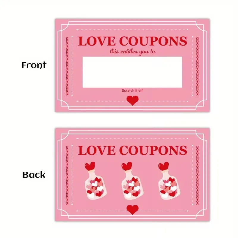 30-300PCS Valentine's Day Scratch Cards Cards