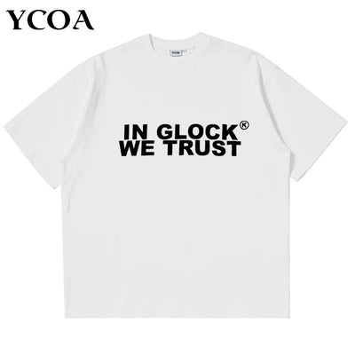 Men T-Shirt 100% Cotton Y2k Streetwear Letter Korean Fashion Print Gothic Harajuku Vintage Tops Tees Oversized Aesthetic Clothes - IM PERKY Boutique