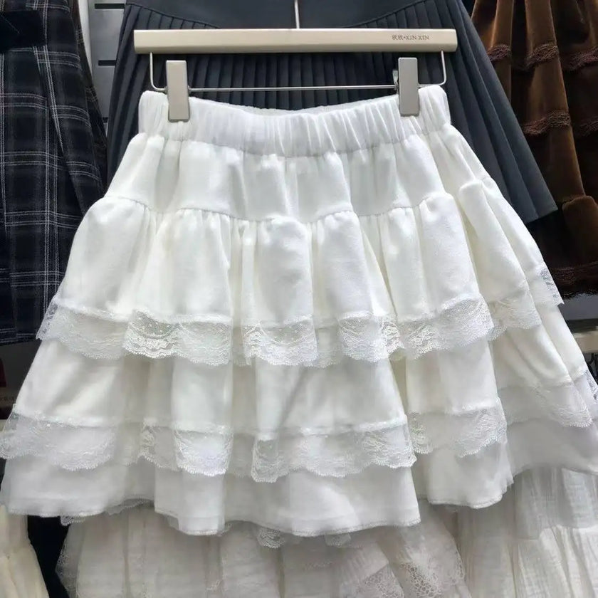 Y2k Cute Ruffled Plaid Skirt Punk Rock Subculture