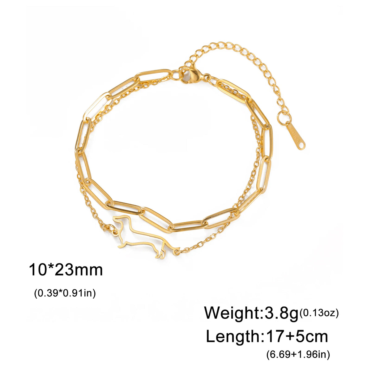 Cute Dachshund Dog Stainless Steel Bracelet