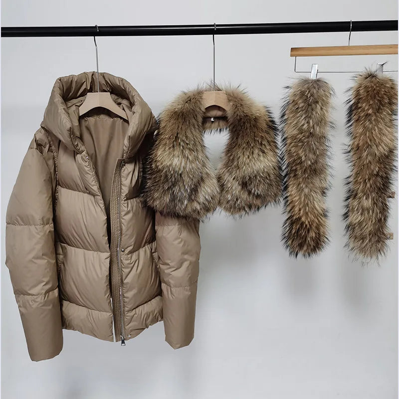 2026 MAOMAOKONG White Duck Down Jacket Winter Women