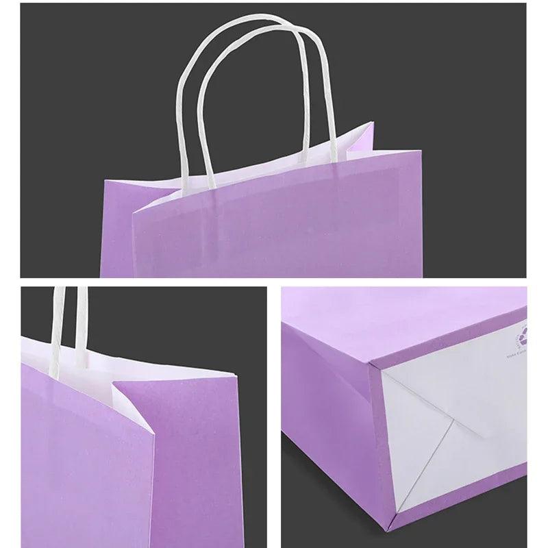 10/30/50pcs Holiday Party Gift Bag with Handle Jewelry Shopping Bag Christmas Valentine's Day Marriage Gift Colored Paper Bag - IM PERKY Boutique