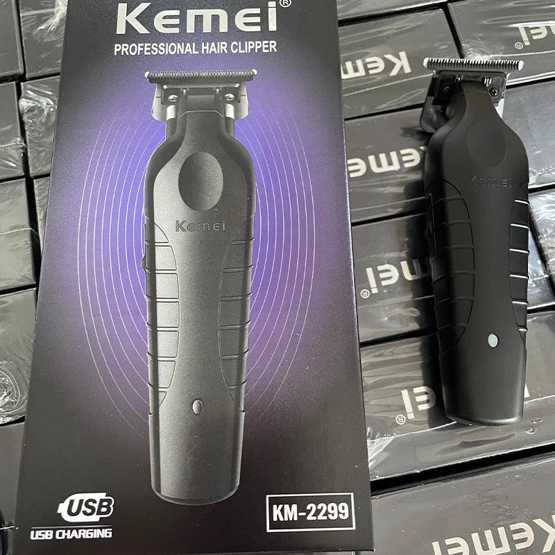 Kemei 2299 Barber Cordless Hair Trimmer 0mm Zero Gapped Carving Clipper Detailer Professional Electric Finish Cutting Machine - IM PERKY Boutique