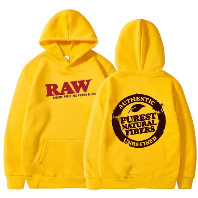RAW Fashion Hoodie Men's Sweatshirt Polar Fleece Hooded Harajuku