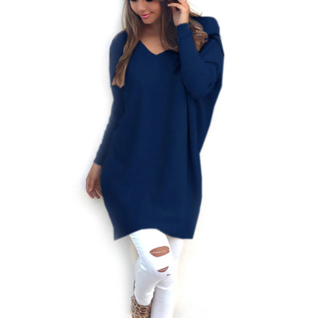 2023 New V-neck Sweater Polyester Breathable Long-sleeve Pullovers