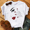 Kawaii Fashion Graphic Women Tops Eyelashes