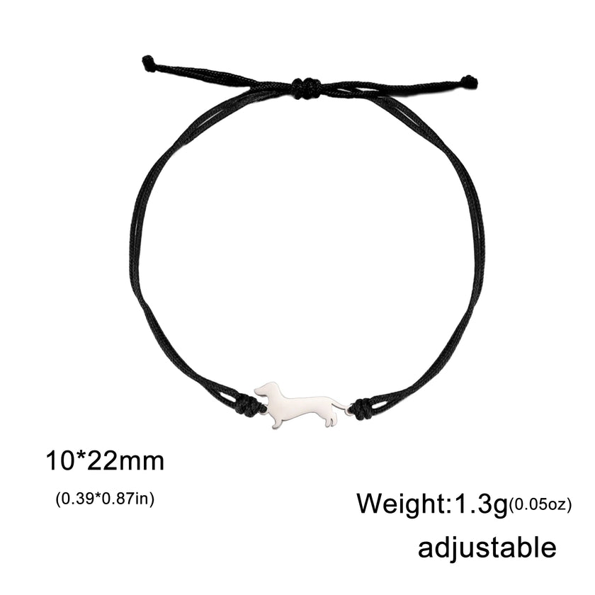Cute Dachshund Dog Stainless Steel Bracelet