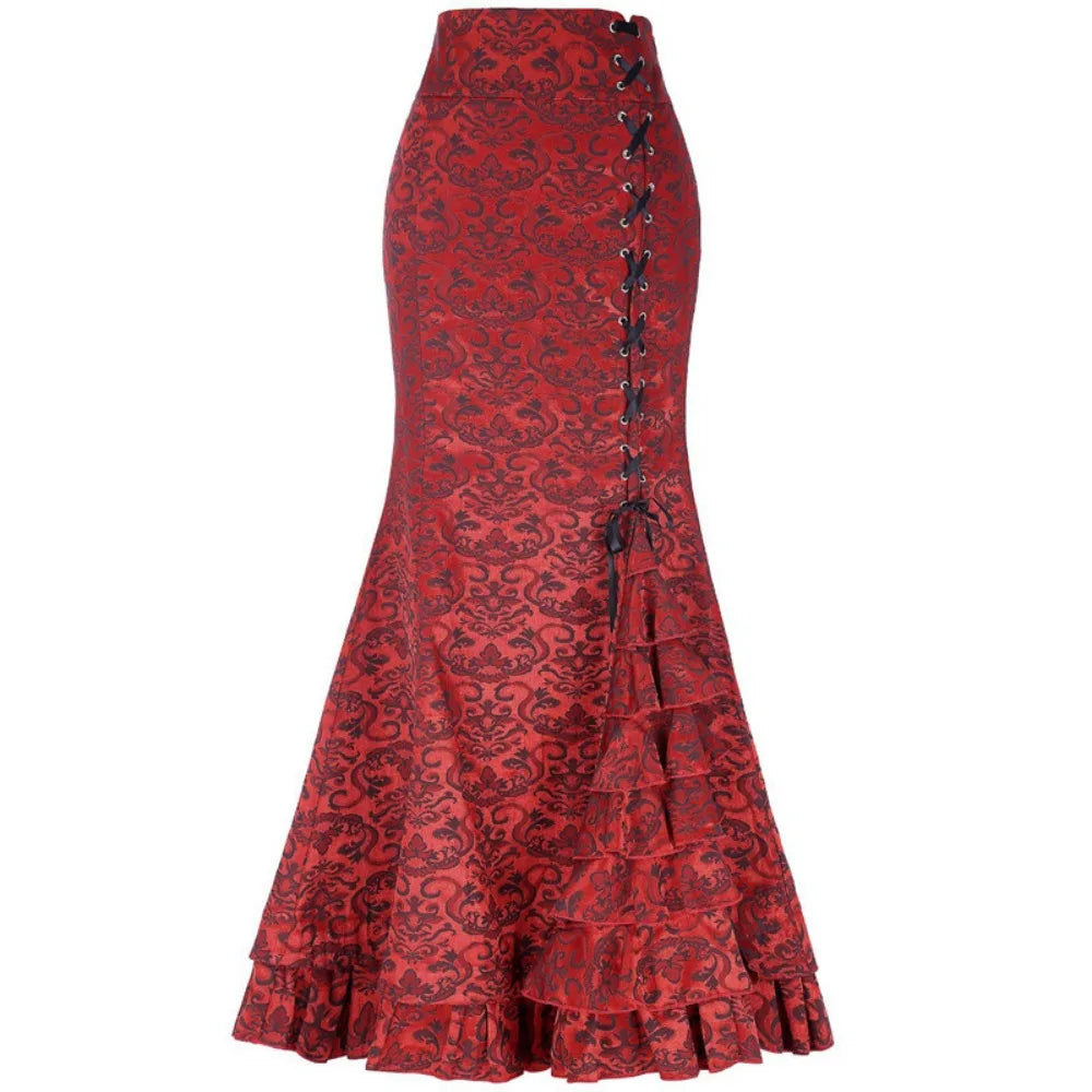 Vintage Gothic Long Skirts Women Punk