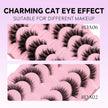 LASVIREY Fluffy Cat Eye Lashes Natural Mink showcasing charming cat eye effect for different makeup styles.