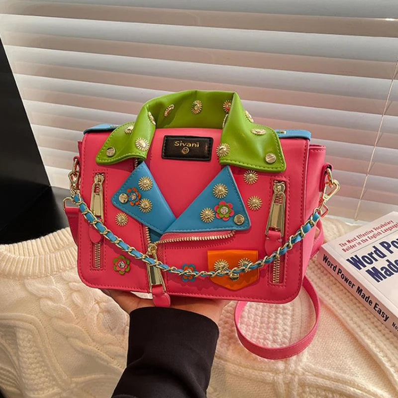 Jacket Collar Shaped Crossbody Shoulder Bag