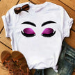Kawaii Fashion Graphic Women Tops Eyelashes