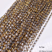 4x7mm 50pcs/lot Briolette Oval Glass Beads Plating Gold Color Crystal