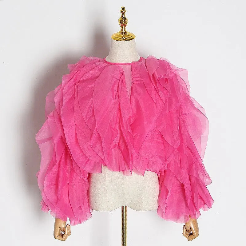 TWOTWINSTYLE Ruffles Shirts For Women