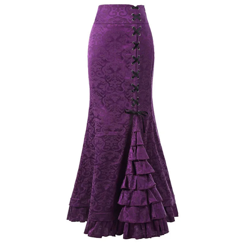Vintage Gothic Long Skirts Women Punk