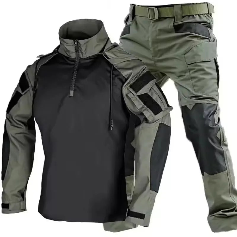 Outdoor Uniform Tactical Suits Wear Resistant T-Shirt Hood Pants