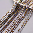 4x7mm 50pcs/lot Briolette Oval Glass Beads Plating Gold Color Crystal