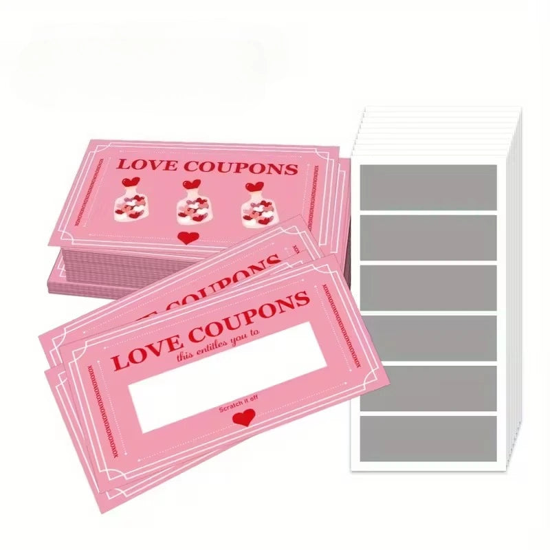 30-300PCS Valentine's Day Scratch Cards Cards