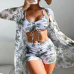 Summer Print Swimsuits Tankini Sets Female Swimwear Push Up For Beach Wear Three-Piece Bathing Suits Pool Women's Swimming Suit - IM PERKY Boutique