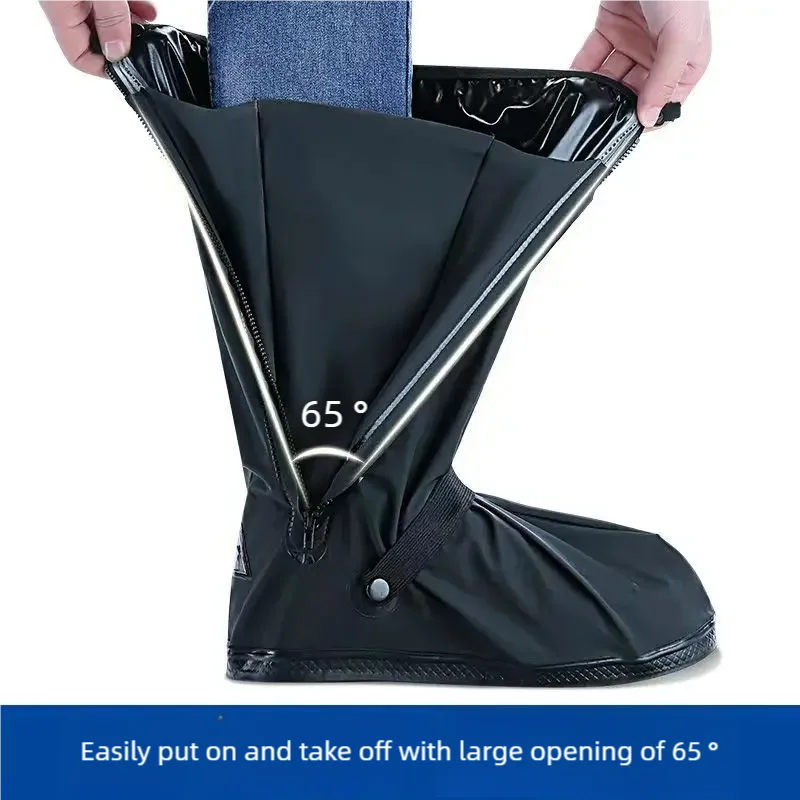 Rain Boot Black Waterproof with Reflector High Top Cover Men Women