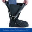 Rain Boot Black Waterproof with Reflector High Top Cover Men Women