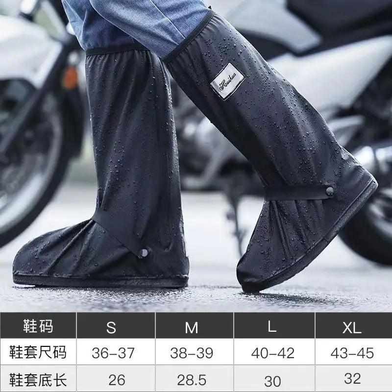 Rain Boot Black Waterproof with Reflector High Top Cover Men Women