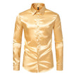 Men's Black Satin Luxury Dress Shirts