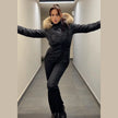 Warm Hooded Fur Splicing Ski Suit Women's