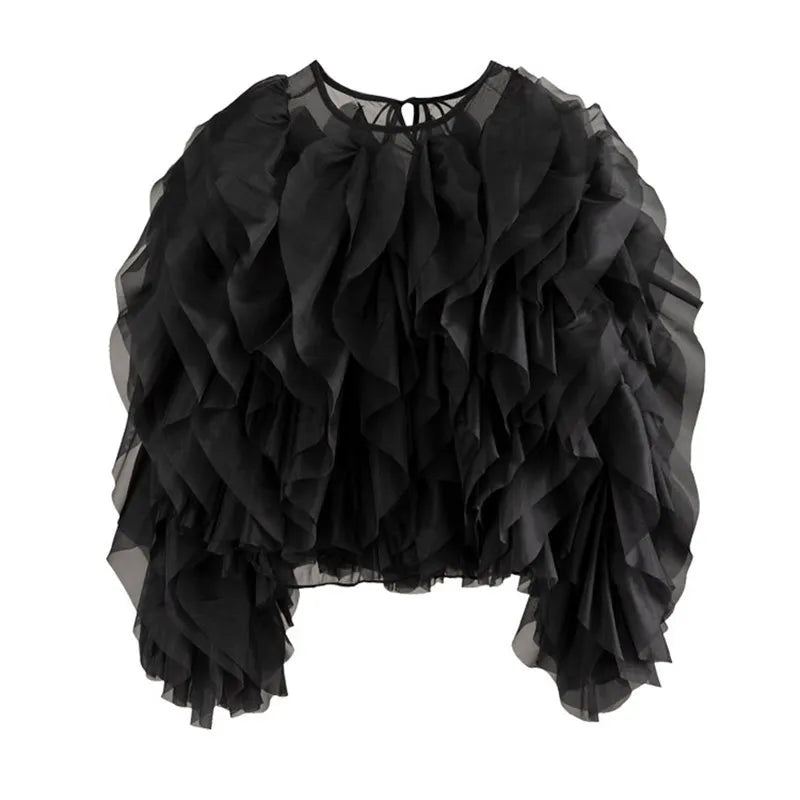 TWOTWINSTYLE Ruffles Shirts For Women