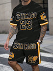 New In Chiago No.23 Print Men's yellow Casual Short Sleeve T-Shirt
