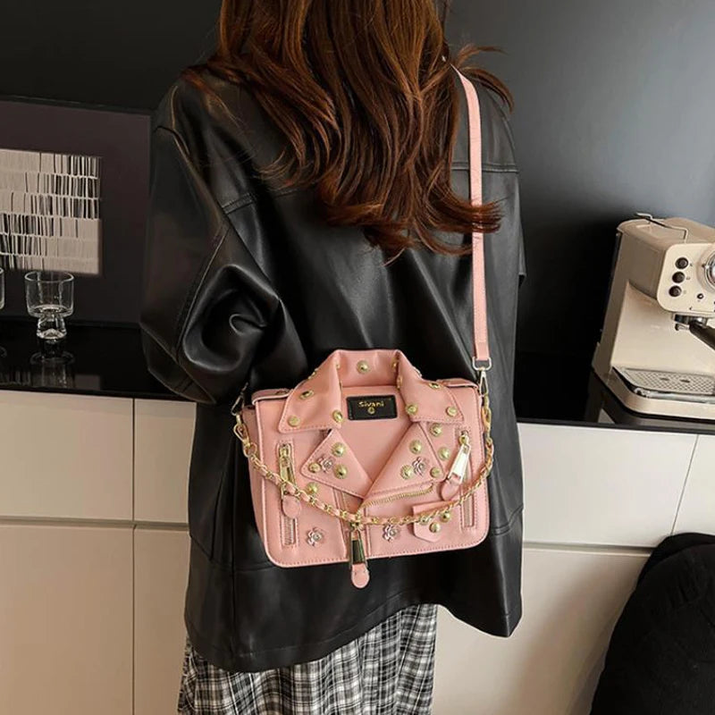 Jacket Collar Shaped Crossbody Shoulder Bag