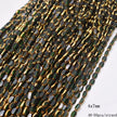 4x7mm 50pcs/lot Briolette Oval Glass Beads Plating Gold Color Crystal