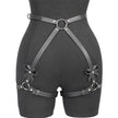 Sexy Crotchless Lingerie Women Leather Leg Harness Garter Belt
