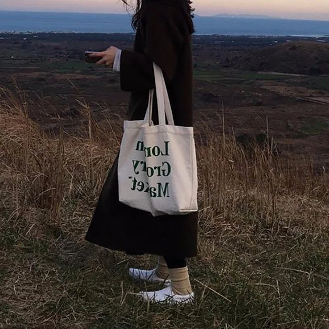 Casual Large Capacity Shoulder Bags Shopper Canvas