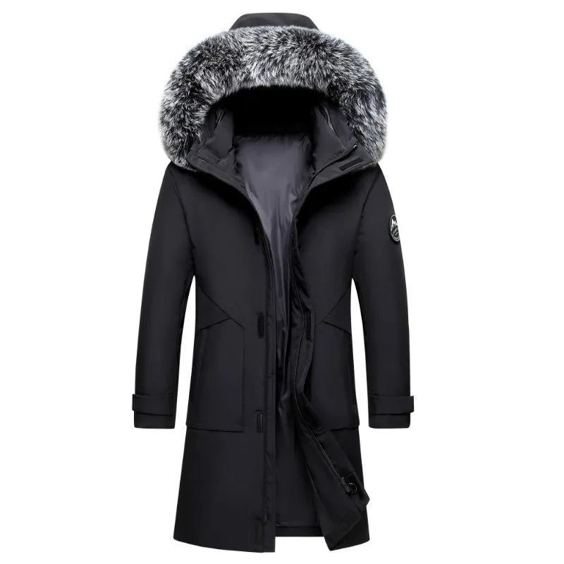 Autumn Winter Long Men Windproof Down Jacket Coats