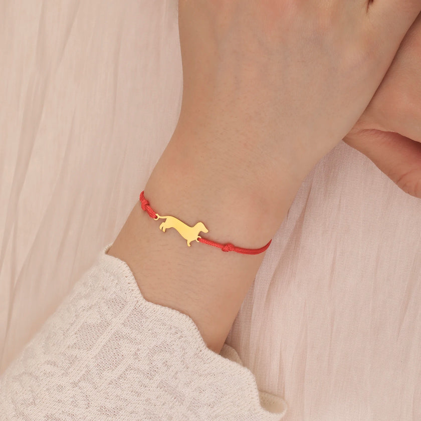 Cute Dachshund Dog Stainless Steel Bracelet