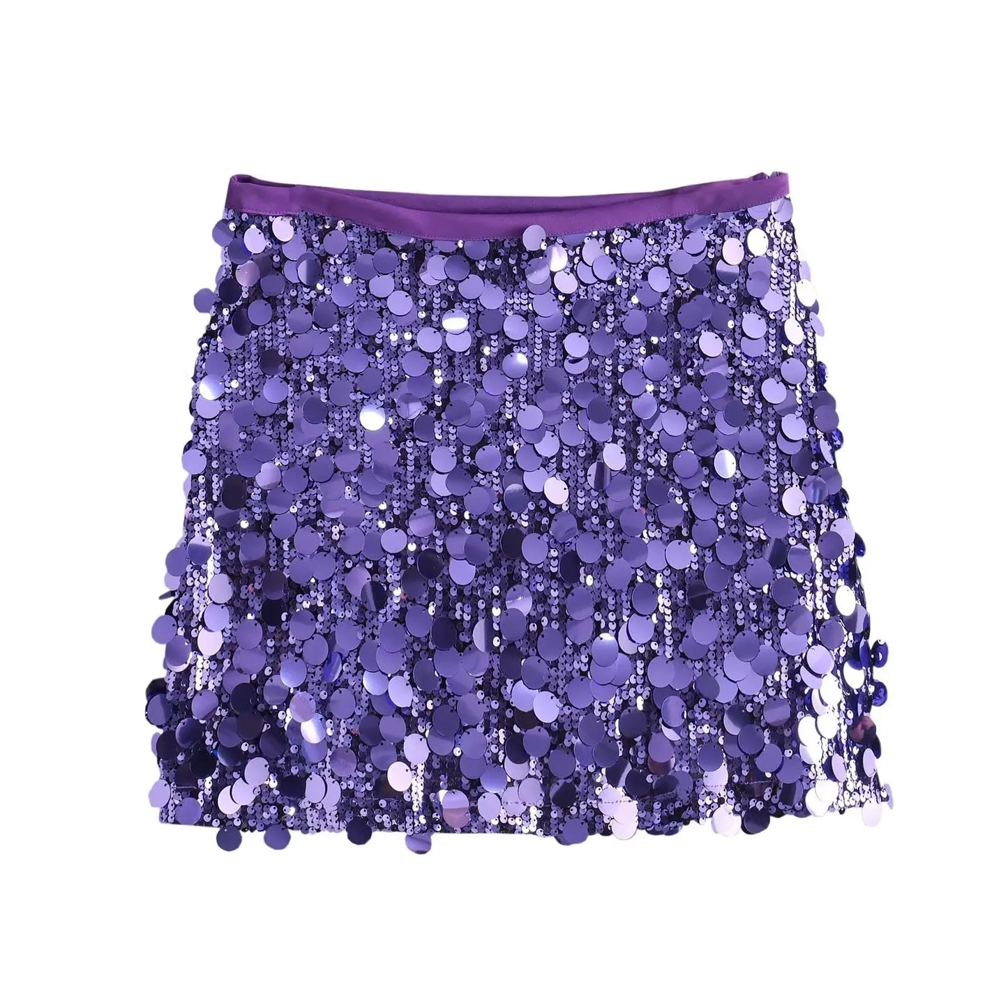  TFMLN New Women Fashion Sequined Mini Skirts Solid
